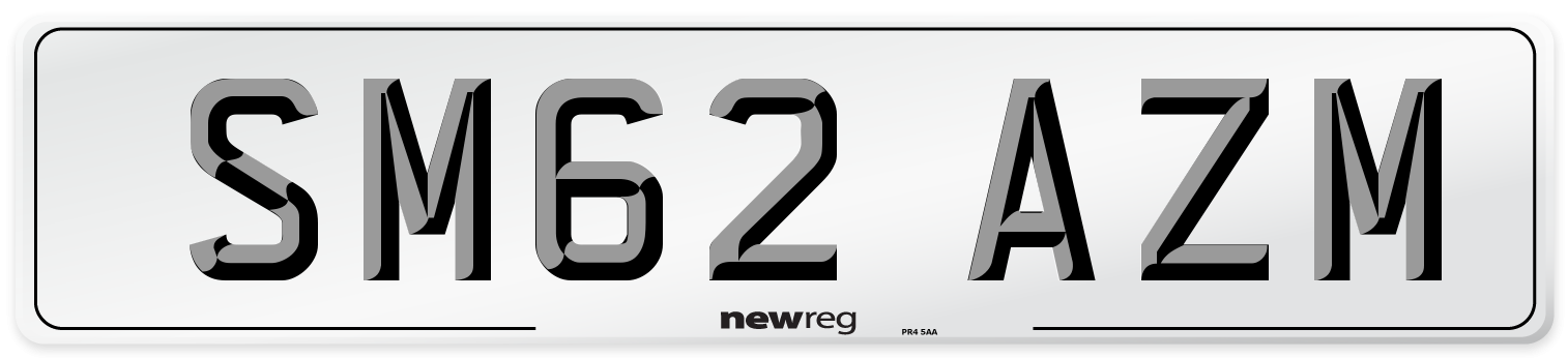 SM62 AZM Number Plate from New Reg